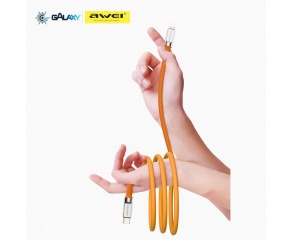 CABO DE DADOS E CARREGAMENTO AWEI CL-225L TYPE-C PARA LIGHTNING LARANJA