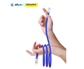 CABO DE DADOS E CARREGAMENTO AWEI CL-225L TYPE-C PARA LIGHTNING AZUL