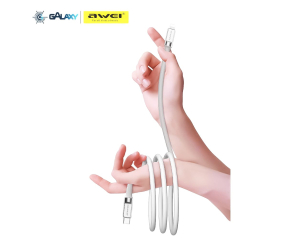 CABO DE DADOS E CARREGAMENTO AWEI CL-225L TYPE-C PARA LIGHTNING BRANCO
