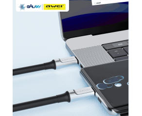 CABO DE DADOS E CARREGAMENTO AWEI CL-225T TYPE-C PARA TYPE-C PRETO