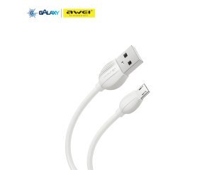 CABO DE DADOS E CARREGAMENTO AWEI CL-61 USB PARA MICRO USB BRANCO