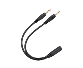 Cabo de audio awei AUX 002 2 em 1 P2 3,5mm compacto conectores dourados