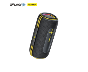 CAIXA DE SOM BLUETOOTH AWEI KA5 20W RGB COM BATERIA DE LONGA DURAÇÃO PRETO E AMARELO