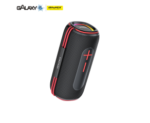 CAIXA DE SOM BLUETOOTH AWEI KA5 20W RGB COM BATERIA DE LONGA DURAÇÃO PRETO VERMELHO