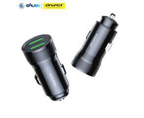 CARREGADOR VEICULAR AWEI C-826 DUPLO USB 12W PRETO