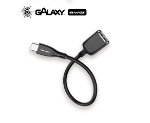 ADAPTADOR PARA AUDIO E CARREGAMENTO AWEI CL-121 2 EM 1 LIGHTNING PRETO