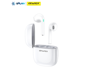 FONE DE OUVIDO BLUETOOTH AWEI T28 TWS AURICULAR RESISTENTE À ÁGUA IPX4 BRANCO