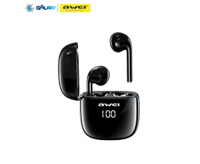FONE DE OUVIDO BLUETOOTH AWEI T28P AURICULAR RESISTENTE À ÁGUA IPX4 PRETO