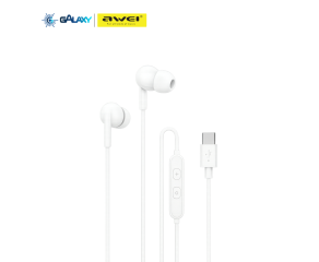 FONE DE OUVIDO COM FIO AWEI PC-25T TYPE-C BRANCO