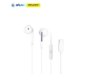 FONE DE OUVIDO COM FIO AWEI PC-7T TYPE-C BRANCO