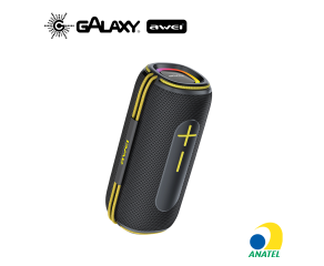 CAIXA DE SOM BLUETOOTH AWEI KA5 20W RGB COM BATERIA DE LONGA DURAÇÃO PRETO VERMELHO