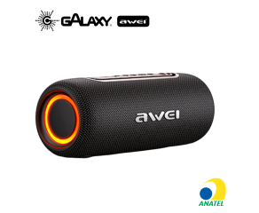 CAIXA DE SOM BLUETOOTH AWEI KA8 TWS COM DISPLAY E BATERIA DE LONGA DURAÇÃO PRETO