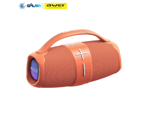 CAIXA DE SOM BLUETOOTH AWEI Y887 TWS 20W COM GRAVES POTENTES RESISTENTE À ÁGUA IPX5 LARANJA