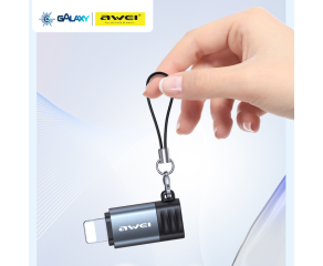 MINI ADAPTADOR AWEI A11 TYPE-C PARA LIGHTNING CINZA