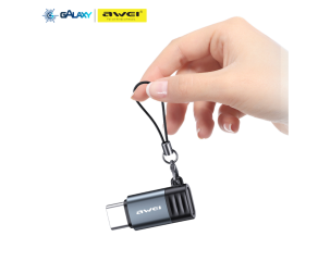 MINI ADAPTADOR AWEI A12 LIGHTNING PARA TYPE-C CINZA