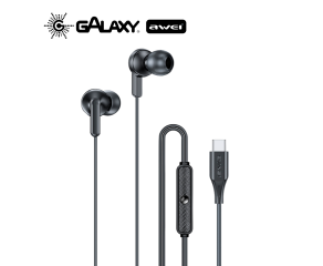 FONE DE OUVIDO COM FIO AWEI PC-25T TYPE-C PRETO