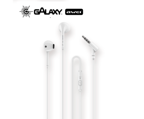 FONE DE OUVIDO COM FIO AWEI PC-7 ENTRADA P2 3.5MM BRANCO