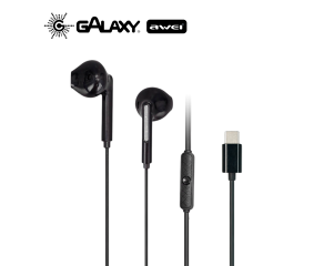 FONE DE OUVIDO COM FIO AWEI PC-7T TYPE-C PRETO