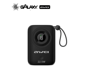 POWER BANK AWEI P23K 22,5W COM BATERIA DE LONGA DURAÇÃO 10000MAH PRETO