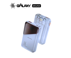 POWER BANK AWEI P64K 22,5W COM PROTEÇÃO ANTI-CURTO 10000MAH BRANCO