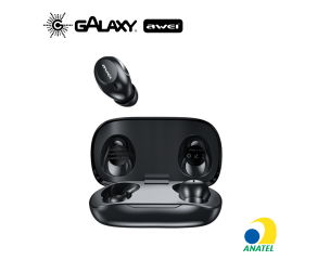 FONE DE OUVIDO BLUETOOTH AWEI T20 COM REDUÇÃO DE RUÍDO INTRA-AURICULAR RESISTENTE À ÁGUA IPX4 PRETO