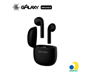 FONE DE OUVIDO BLUETOOTH AWEI T28 TWS AURICULAR RESISTENTE À ÁGUA IPX4PRETO