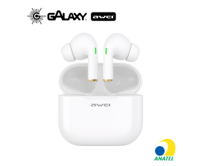 FONE DE OUVIDO BLUETOOTH AWEI T29 TWS INTRA-AURICULAR RESISTENTE À ÁGUA IPX6 BRANCO