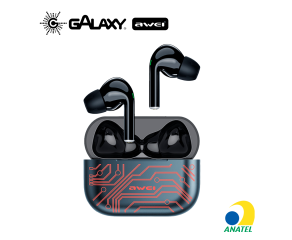 FONE DE OUVIDO BLUETOOTH AWEI T29PRO INTRA-AURICULAR RESISTENTE À ÁGUA IPX6 CASE STYLE CHIP