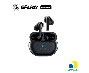 FONE DE OUVIDO BLUETOOTH 5.3 AWEI T61 COM REDUÇÃO DE RUÍDO  INTRA-AURICULAR PRETO