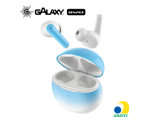 FONE DE OUVIDO BLUETOOTH INTRA-AURICULAR AWEI T62 COM CANCELAMENTO RUÍDO E MICROFONE AZUL