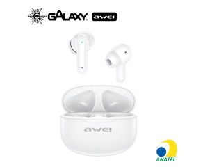 FONE DE OUVIDO BLUETOOTH AWEI T71 TWS INTRA-AURICULAR BATERIA DE LONGA DURAÇÃO IPX4 BRANCO