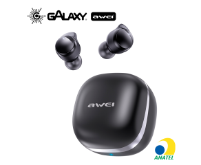 FONE DE OUVIDO MINI BLUETOOTH 5.4 AWEI T78 INTRA-AURICULAR IPX4 BATERIA DE LONGA DURAÇÃO PRETO
