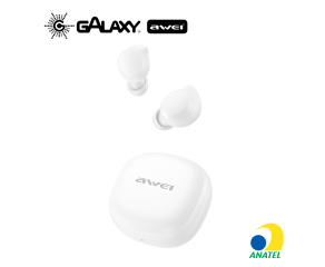FONE DE OUVIDO MINI BLUETOOTH 5.4 AWEI T78 INTRA-AURICULAR BATERIA DE LONGA DURAÇÃO BRANCO