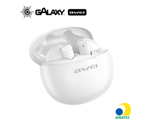 FONE DE OUVIDO BLUETOOTH AWEI T87 TWS AURICULAR COM ALTA FIDELIDADE DE ÁUDIO BRANCO