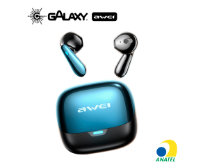 FONE DE OUVIDO BLUETOOTH AWEI TA11 TWS AURICULAR COM CANCELAMENTO DE RUÍDO INTELIGENTE PRETO